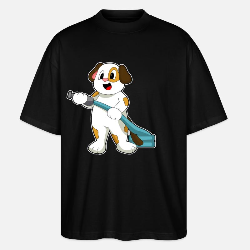 Extincteur pompier chien - T-shirt bio Blaster 2.0 coupe oversize Stanley/Stella Unisexe - noir