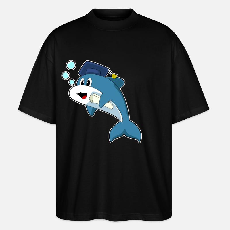Dolphin Student Diploma - Stanley/Stella Oversized Unisex Organic T-shirt Blaster 2.0 - black