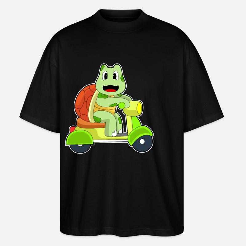 Schildkröte Motorroller - Stanley/Stella Oversized Unisex Bio T-Shirt Blaster 2.0 - Schwarz