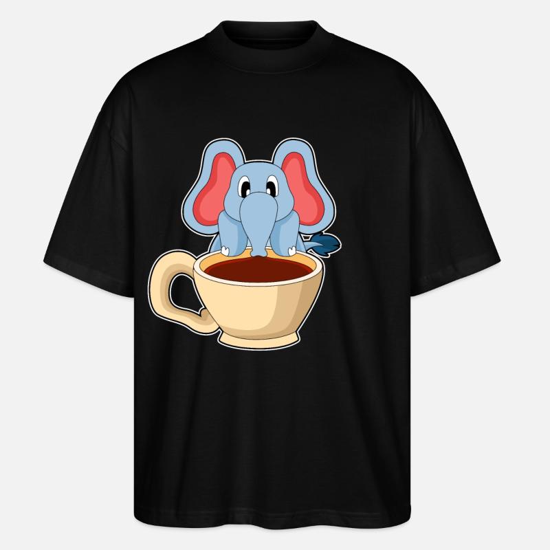 Elephant Coffee - Stanley/Stella Oversized Unisex Organic T-shirt Blaster 2.0 - black