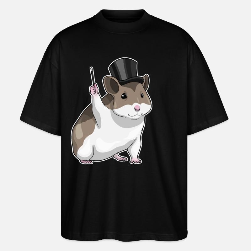 Hamster Zauberer Zauberstab - Stanley/Stella Oversized Unisex Bio T-Shirt Blaster 2.0 - Schwarz