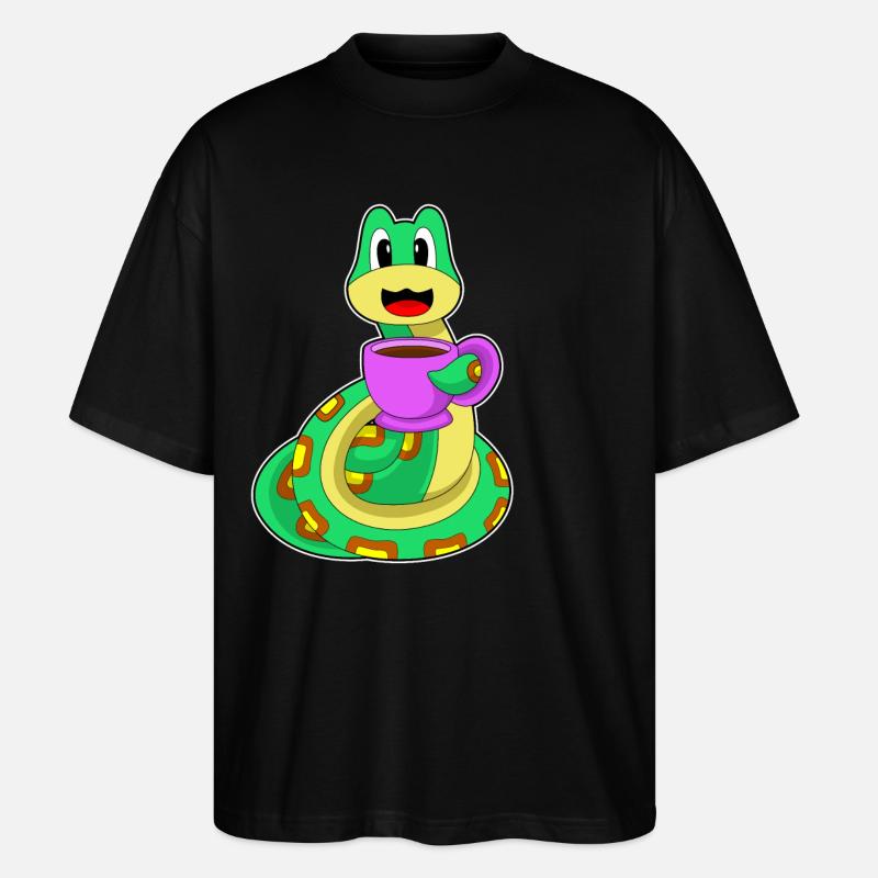 Snake Coffee - Stanley/Stella Oversized Unisex Organic T-shirt Blaster 2.0 - black