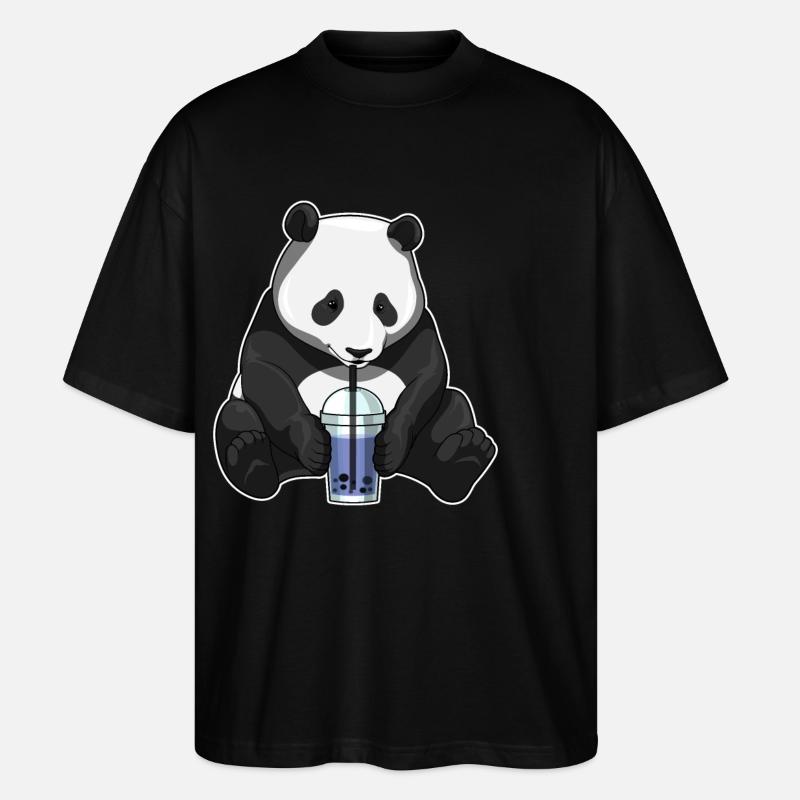 Panda Bubble Tea - Stanley/Stella Oversized Unisex Bio T-Shirt Blaster 2.0 - Schwarz