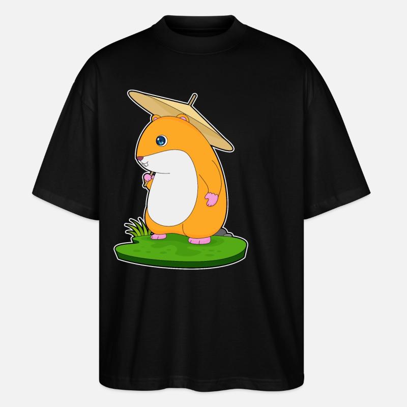 Hamster Regen Regenschirm - Stanley/Stella Oversized Unisex Bio T-Shirt Blaster 2.0 - Schwarz