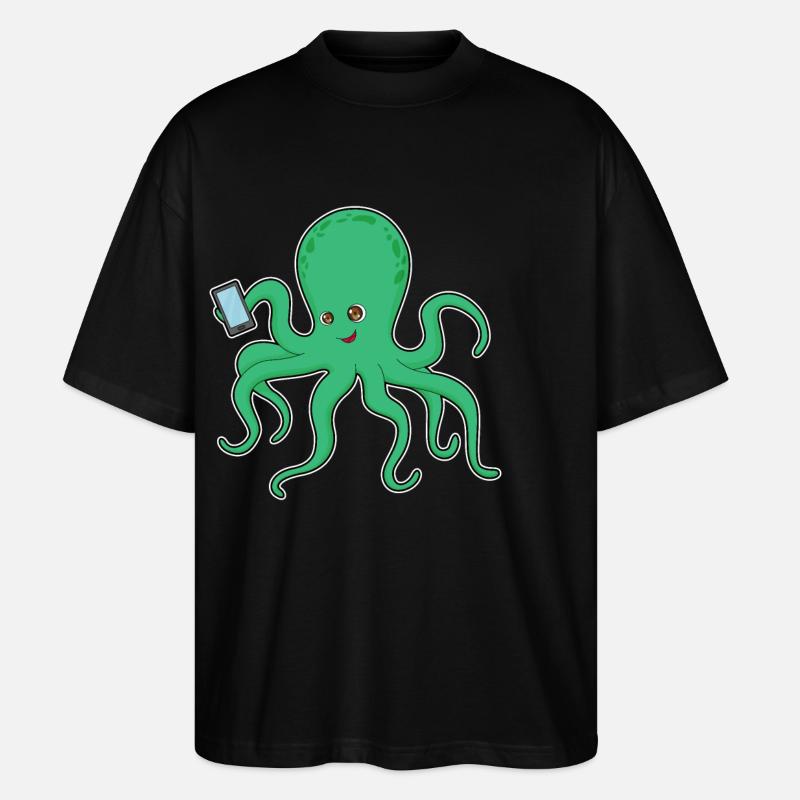 Octopus Mobile - Stanley/Stella Oversized Unisex Organic T-shirt Blaster 2.0 - black
