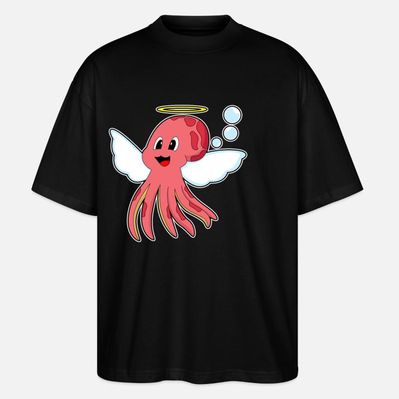Ailes d’ange de pieuvre - T-shirt bio Blaster 2.0 coupe oversize Stanley/Stella Unisexe - noir