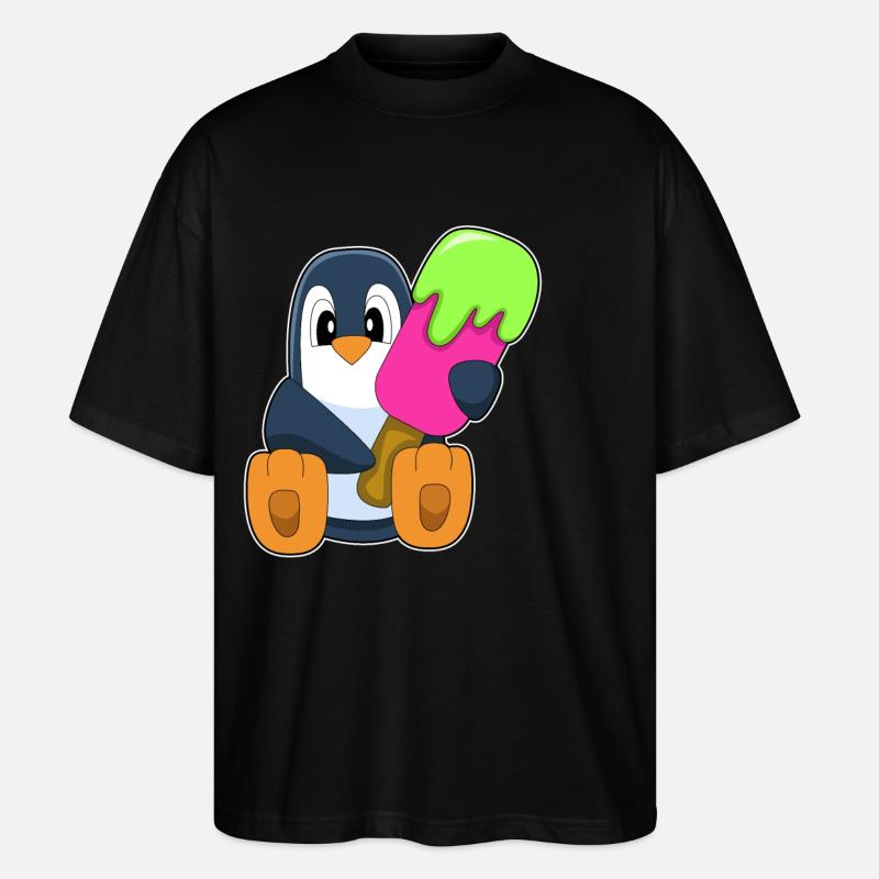 Popsicle pingouin - T-shirt bio Blaster 2.0 coupe oversize Stanley/Stella Unisexe - noir