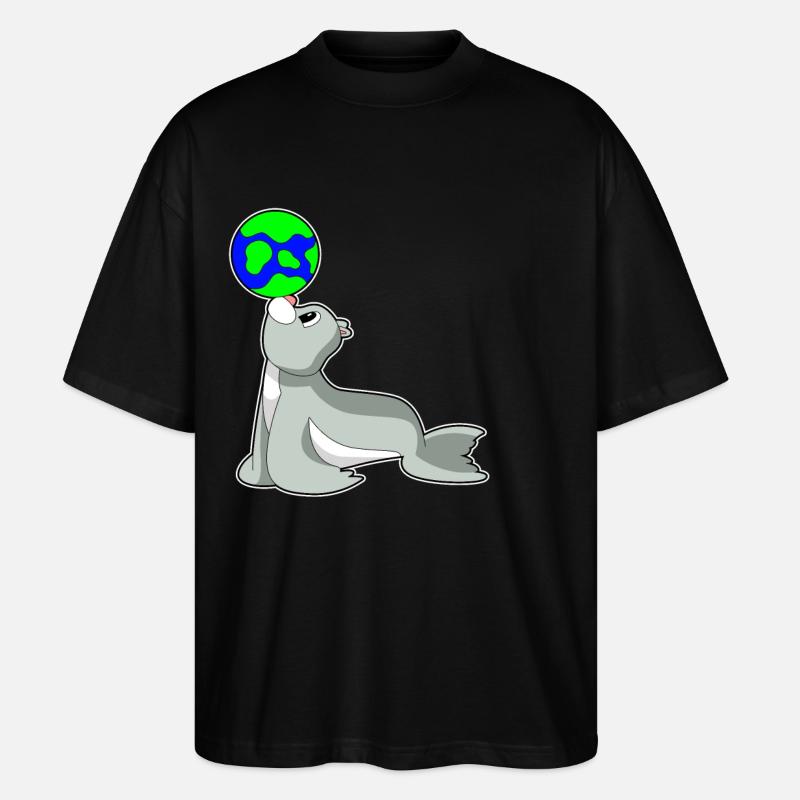 Seal Earth - Stanley/Stella Oversized Unisex Organic T-shirt Blaster 2.0 - black