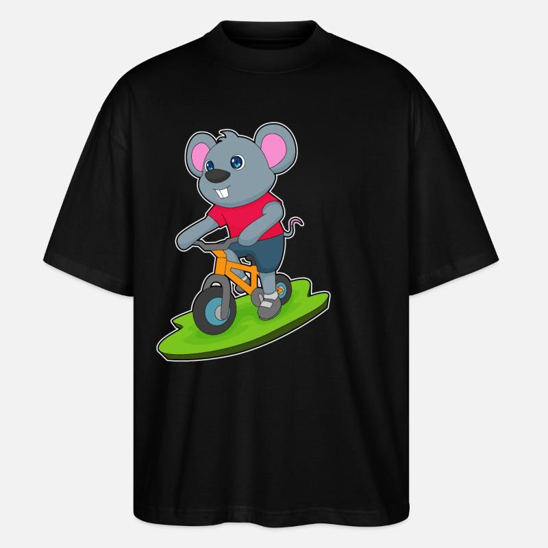 Maus Fahrrad - Stanley/Stella Oversized Unisex Bio T-Shirt Blaster 2.0 - Schwarz