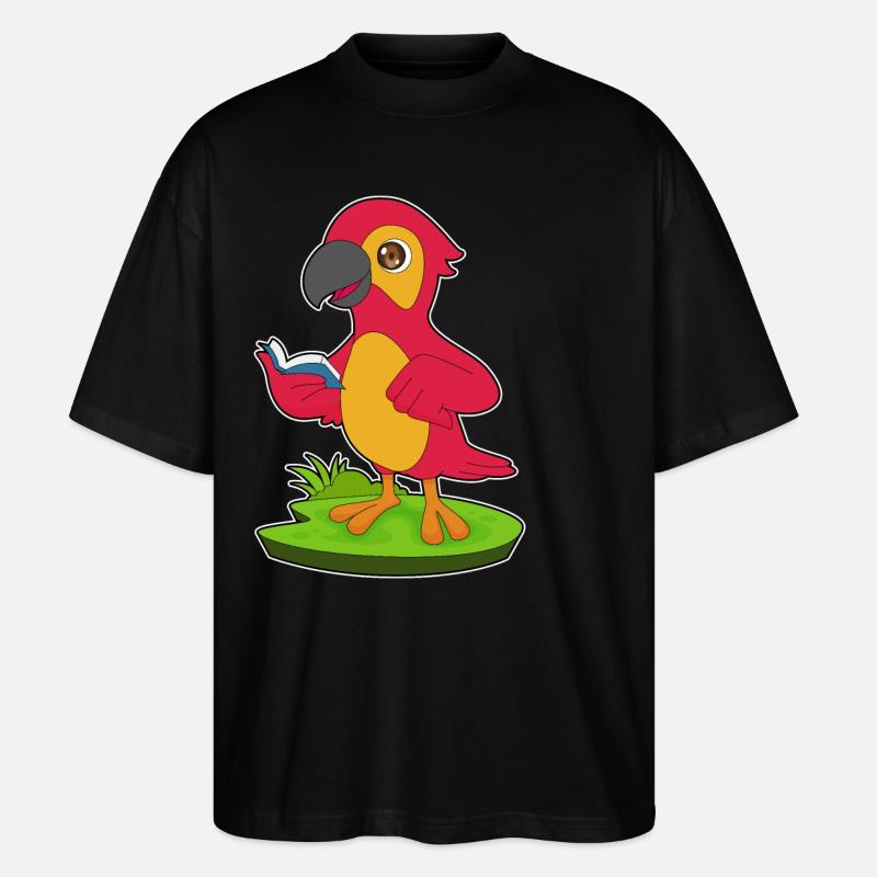 Papagei Buch - Stanley/Stella Oversized Unisex Bio T-Shirt Blaster 2.0 - Schwarz