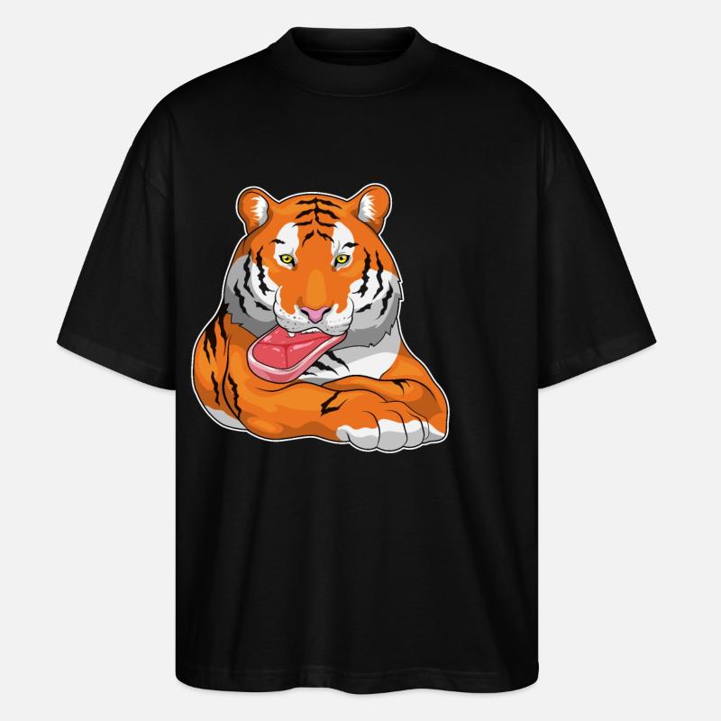 Tiger Fleisch - Stanley/Stella Oversized Unisex Bio T-Shirt Blaster 2.0 - Schwarz