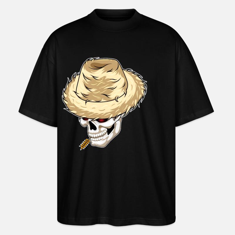 Skull Farmer Blé - T-shirt bio Blaster 2.0 coupe oversize Stanley/Stella Unisexe - noir