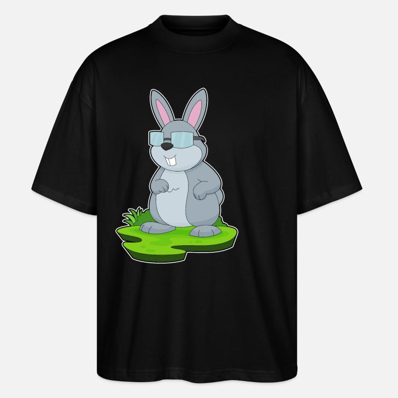 Hase Brille - Stanley/Stella Oversized Unisex Bio T-Shirt Blaster 2.0 - Schwarz