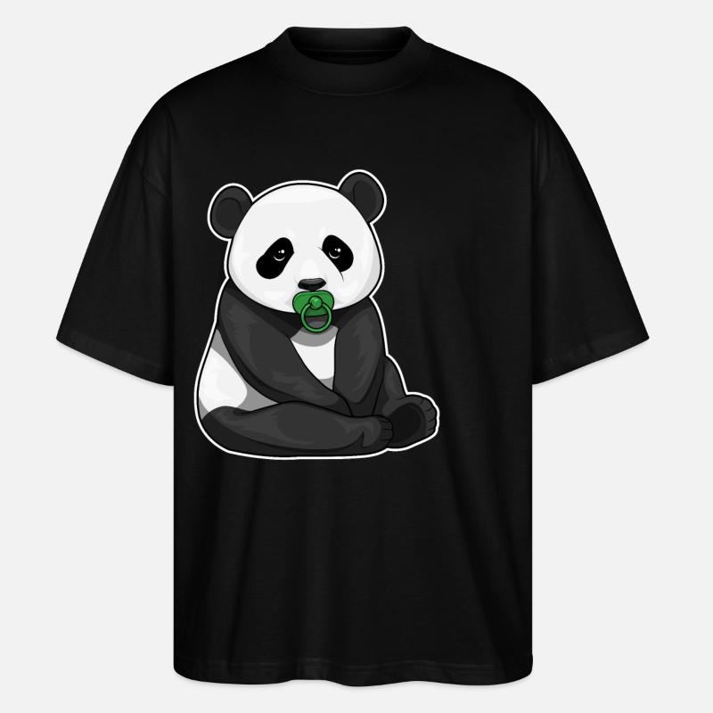 Sucette panda - T-shirt bio Blaster 2.0 coupe oversize Stanley/Stella Unisexe - noir