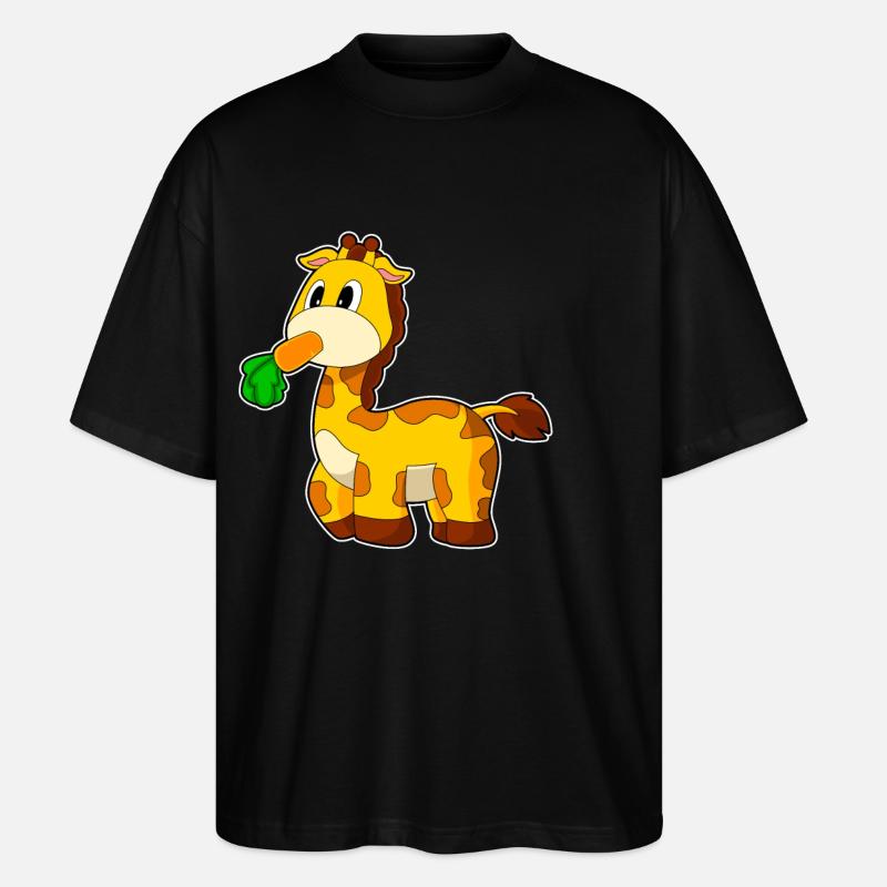 Giraffe Carrot Vegetables - Stanley/Stella Oversized Unisex Organic T-shirt Blaster 2.0 - black