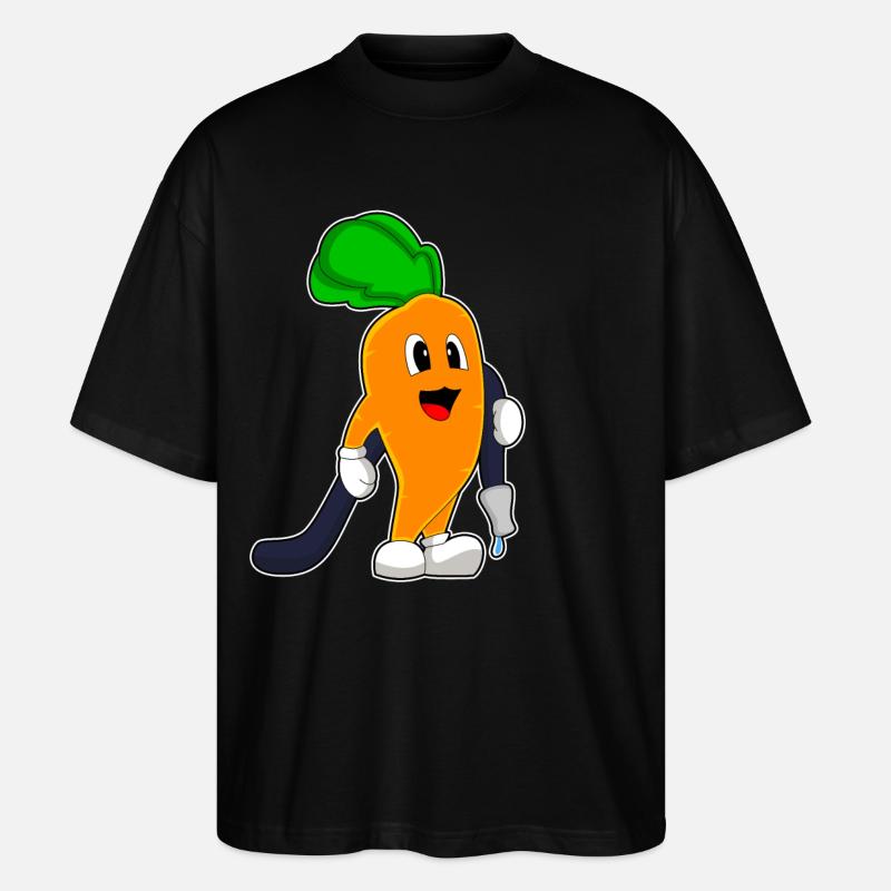 Carrot Firefighter Fire Hose - Stanley/Stella Oversized Unisex Organic T-shirt Blaster 2.0 - black