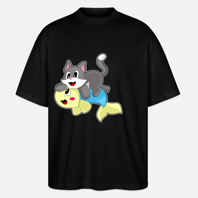 Poisson-chat - T-shirt bio Blaster 2.0 coupe oversize Stanley/Stella Unisexe - noir