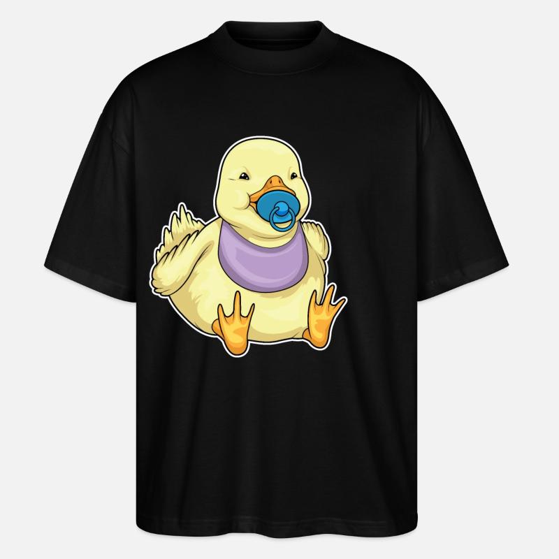 Dossard sucette de canard - T-shirt bio Blaster 2.0 coupe oversize Stanley/Stella Unisexe - noir