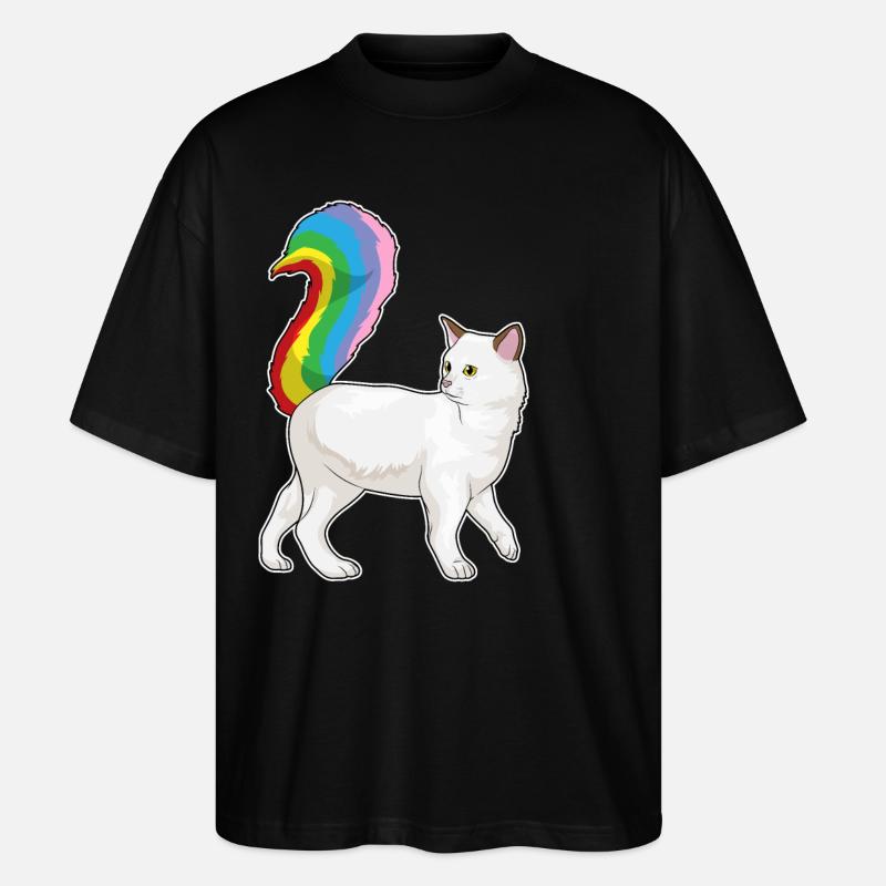 Arc-en-ciel de chat - T-shirt bio Blaster 2.0 coupe oversize Stanley/Stella Unisexe - noir