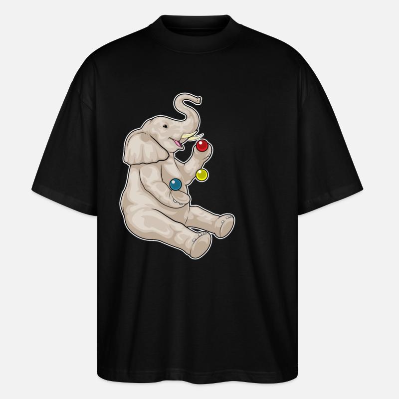 Jongleur éléphant jongleur - T-shirt bio Blaster 2.0 coupe oversize Stanley/Stella Unisexe - noir