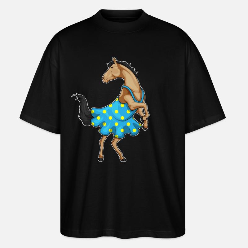 Robe cheval à pois - T-shirt bio Blaster 2.0 coupe oversize Stanley/Stella Unisexe - noir
