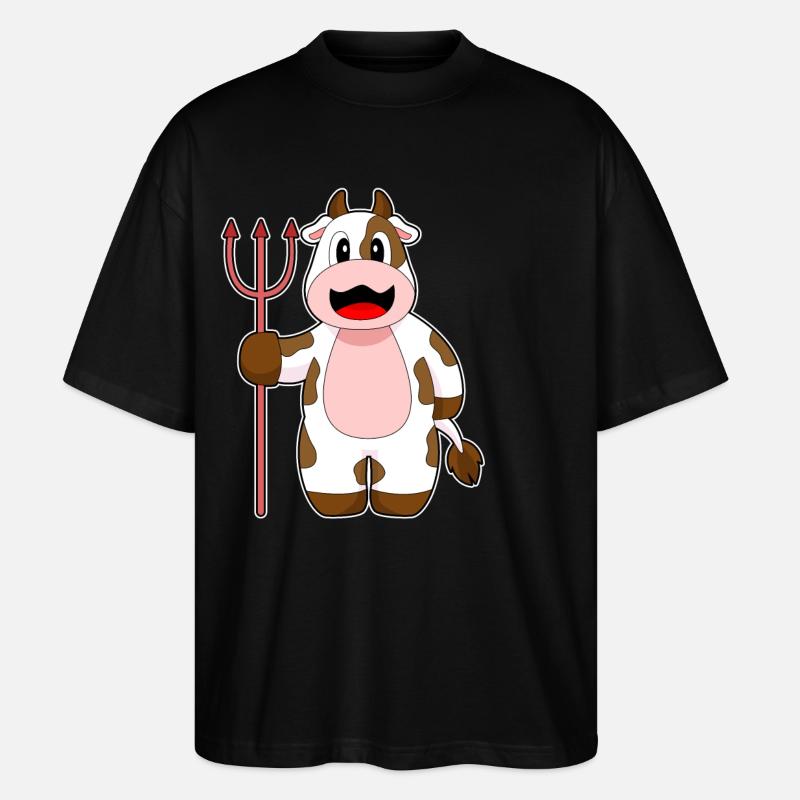 Vache Halloween Devil Trident - T-shirt bio Blaster 2.0 coupe oversize Stanley/Stella Unisexe - noir