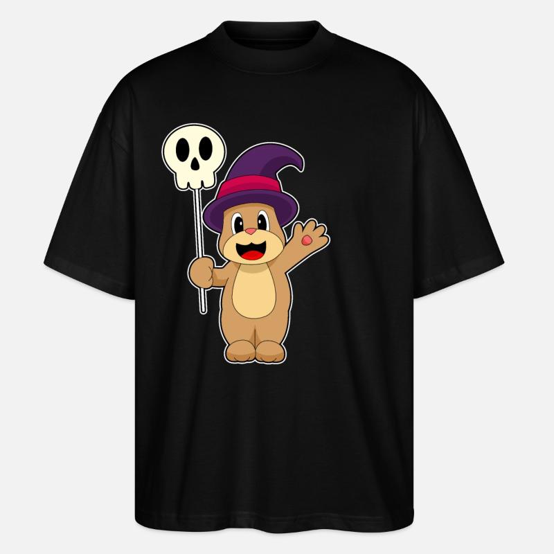 Bär Halloween Hexe Geist - Stanley/Stella Oversized Unisex Bio T-Shirt Blaster 2.0 - Schwarz