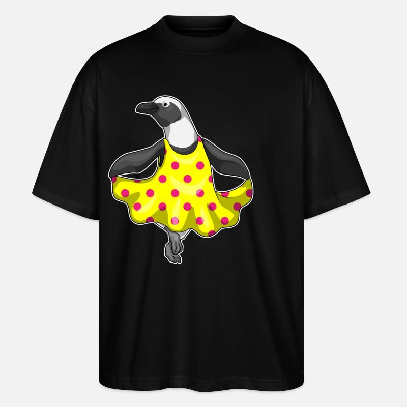 Robe Pingouin à Pois - T-shirt bio Blaster 2.0 coupe oversize Stanley/Stella Unisexe - noir