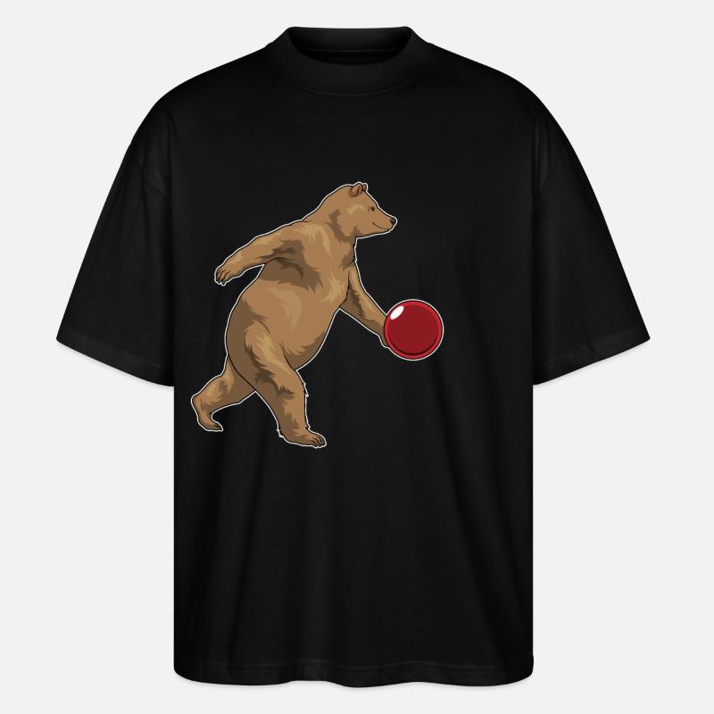 Bear Bowling Bowling Ball - Stanley/Stella Oversized Unisex Organic T-shirt Blaster 2.0 - black