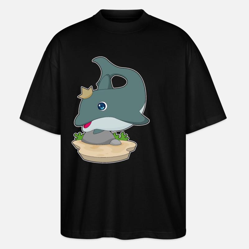 Dolphin Crown - Stanley/Stella Oversized Unisex Organic T-shirt Blaster 2.0 - black