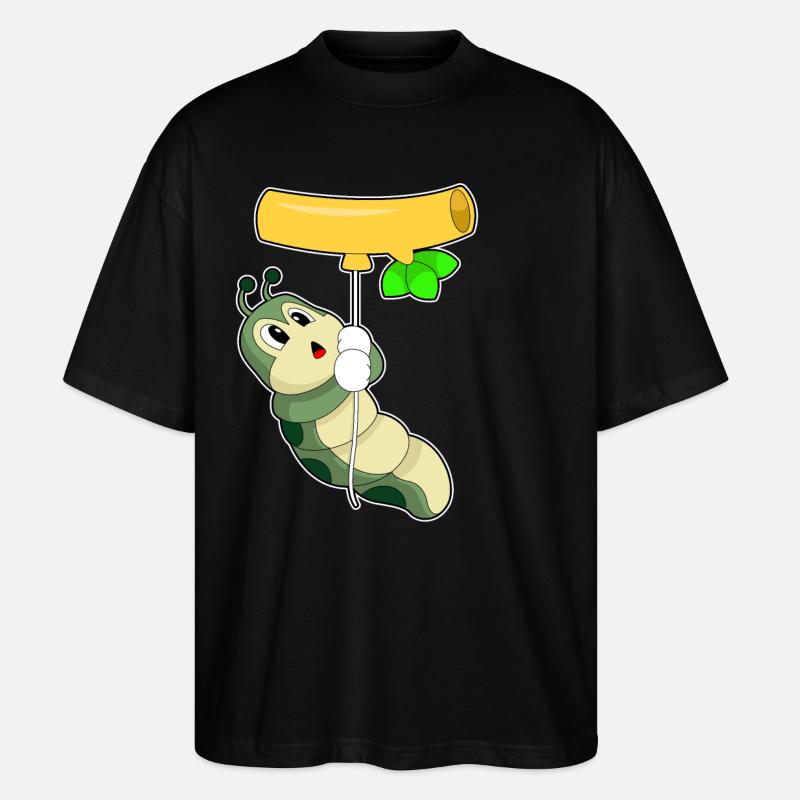Caterpillar Tree Trunk Balloon - Stanley/Stella Oversized Unisex Organic T-shirt Blaster 2.0 - black
