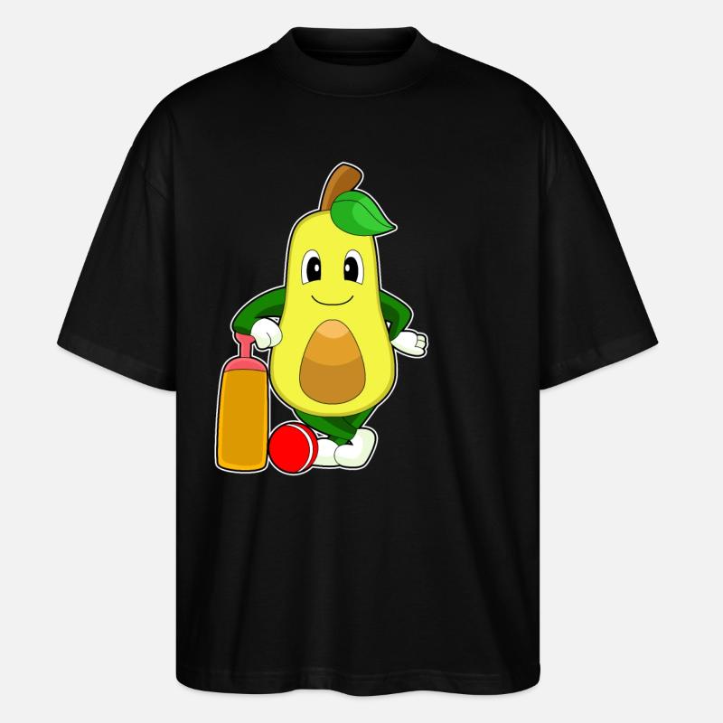Avocado Cricket Cricket Bat - Stanley/Stella Oversized Unisex Organic T-shirt Blaster 2.0 - black