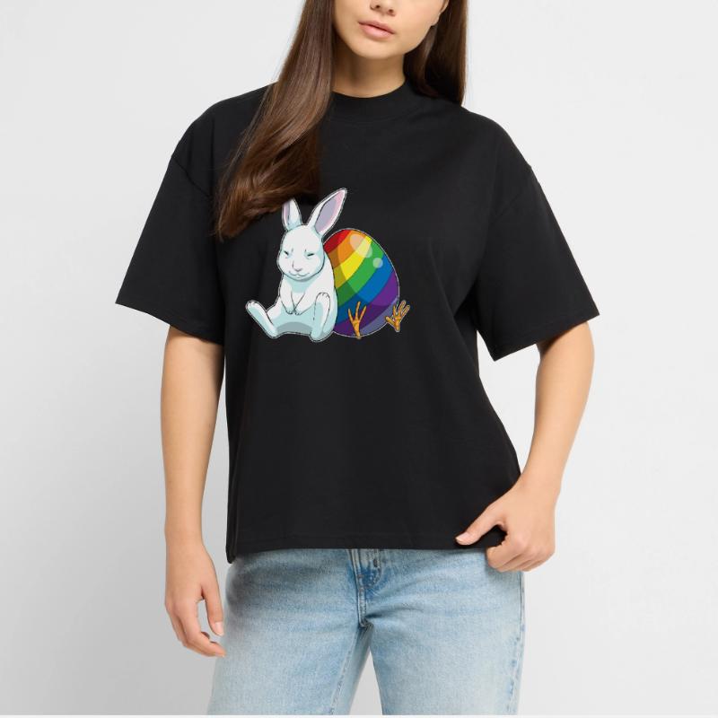 Bunny Easter Easter Egg Rainbow Stanley/Stella Oversized Unisex Organic T-shirt Blaster 2.0