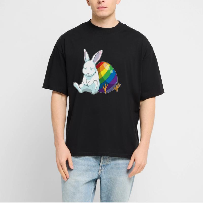 Bunny Easter Easter Egg Rainbow Stanley/Stella Oversized Unisex Organic T-shirt Blaster 2.0