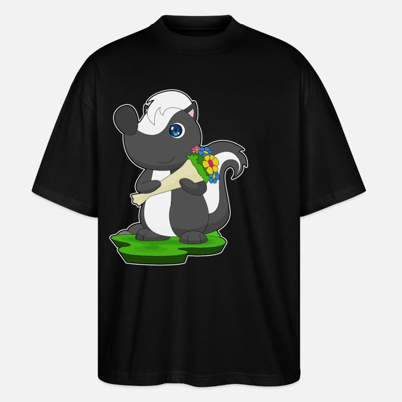 Skunk Bouquet Fleurs - T-shirt bio Blaster 2.0 coupe oversize Stanley/Stella Unisexe - noir
