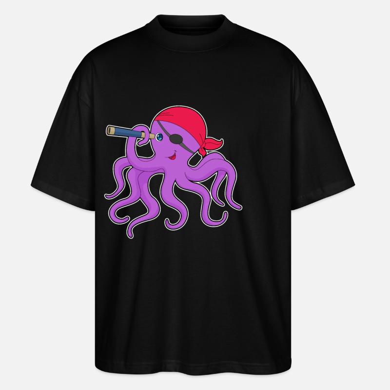 Jumelles Octopus Pirate - T-shirt bio Blaster 2.0 coupe oversize Stanley/Stella Unisexe - noir