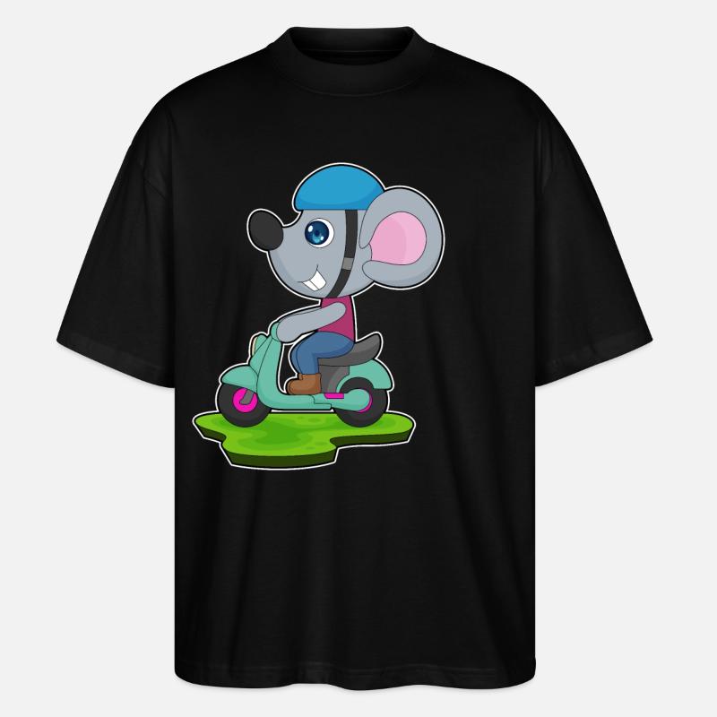 Mouse Motorcycle - Stanley/Stella Oversized Unisex Organic T-shirt Blaster 2.0 - black
