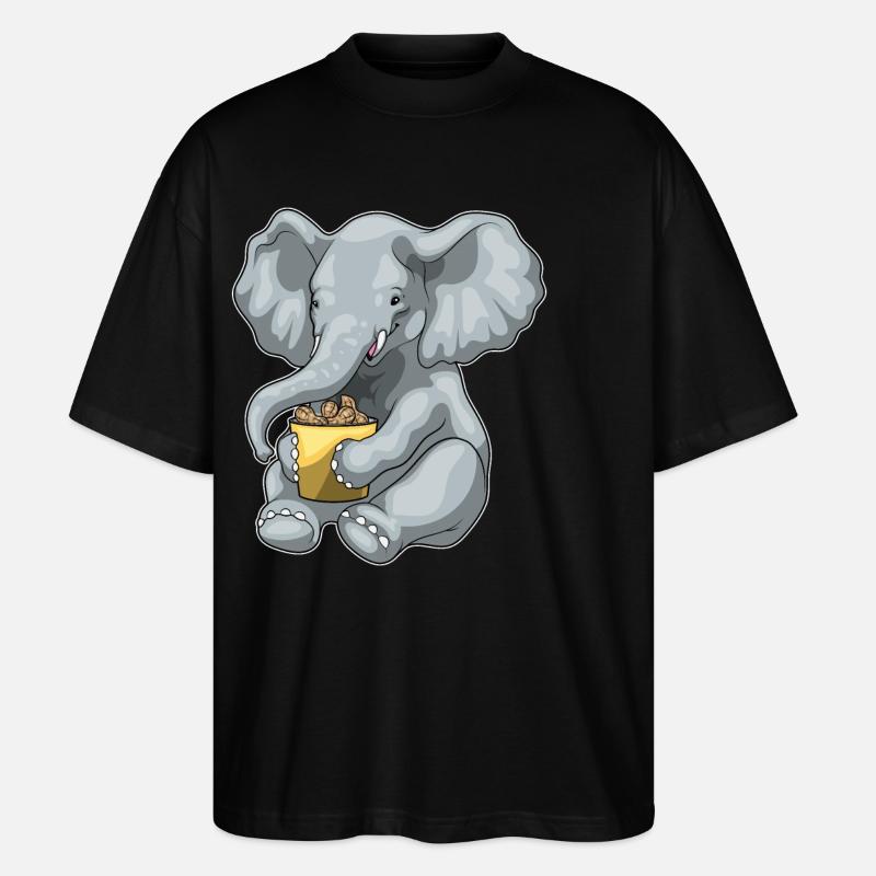 Cacahuètes éléphant - T-shirt bio Blaster 2.0 coupe oversize Stanley/Stella Unisexe - noir