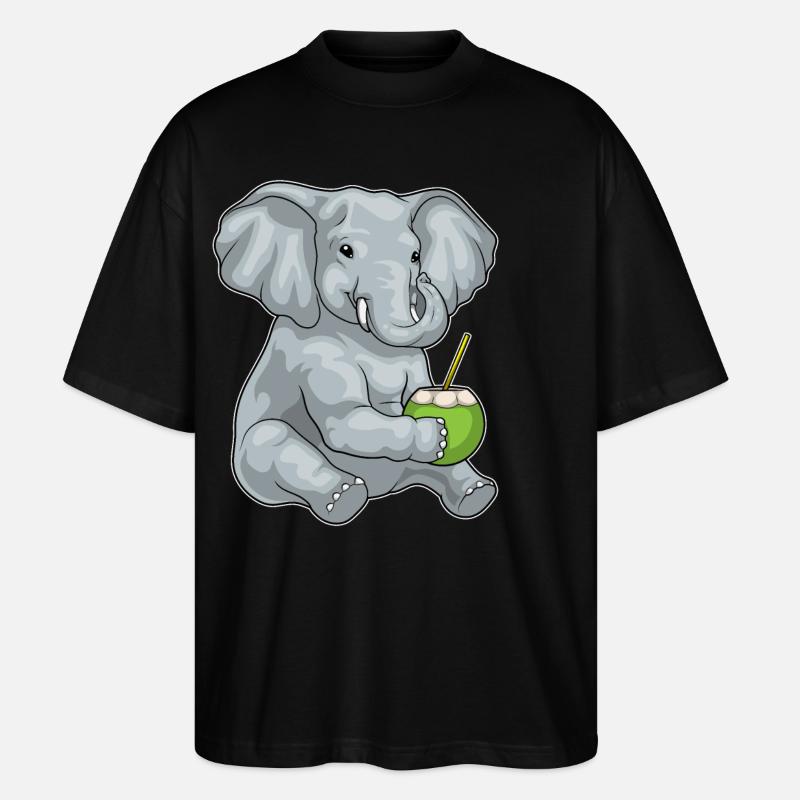 Éléphant Noix de - T-shirt bio Blaster 2.0 coupe oversize Stanley/Stella Unisexe - noir