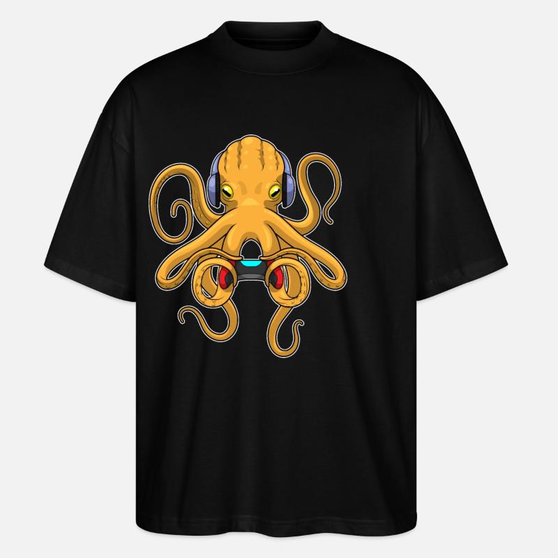 Manette Octopus Gamer - T-shirt bio Blaster 2.0 coupe oversize Stanley/Stella Unisexe - noir