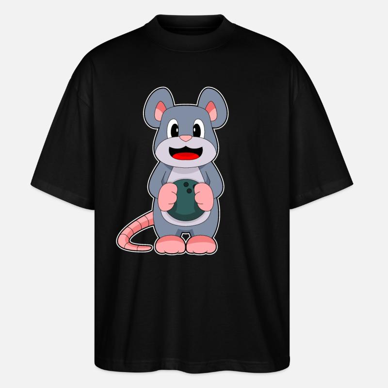 Mouse Bowling Bowling Ball - Stanley/Stella Oversized Unisex Organic T-shirt Blaster 2.0 - black