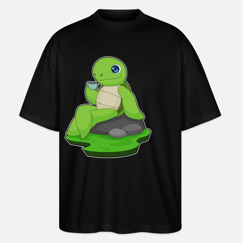 Turtle Coffee Mug - Stanley/Stella Oversized Unisex Organic T-shirt Blaster 2.0 - black