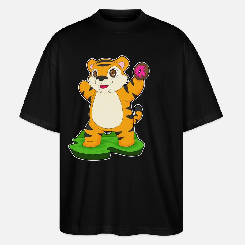 Beignet tigré - T-shirt bio Blaster 2.0 coupe oversize Stanley/Stella Unisexe - noir