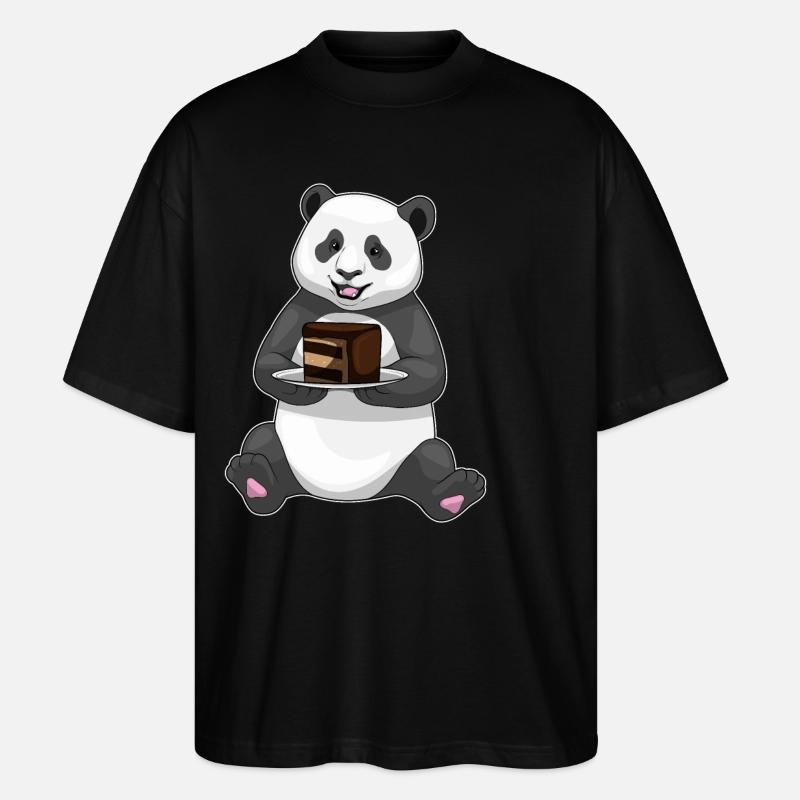Gâteau d’anniversaire Panda - T-shirt bio Blaster 2.0 coupe oversize Stanley/Stella Unisexe - noir