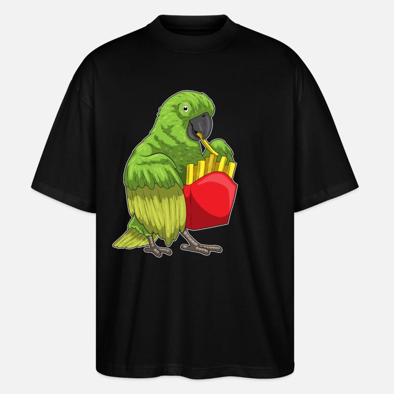 Frites perroquet - T-shirt bio Blaster 2.0 coupe oversize Stanley/Stella Unisexe - noir
