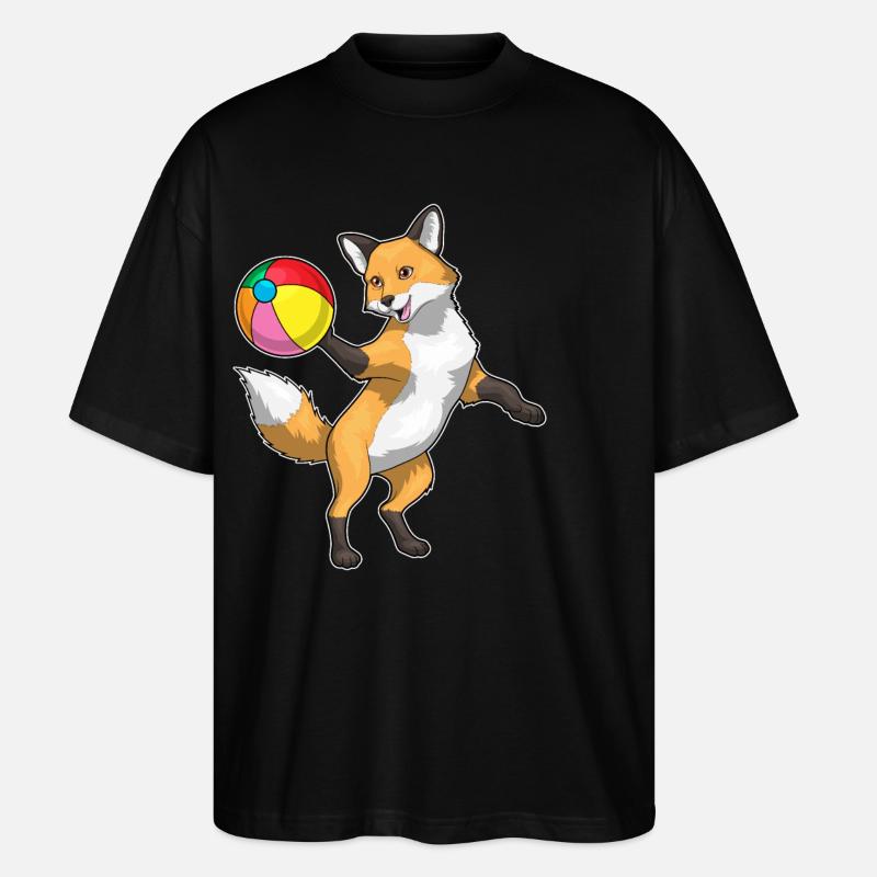 Fox Beach Ball - Stanley/Stella Oversized Unisex Organic T-shirt Blaster 2.0 - black