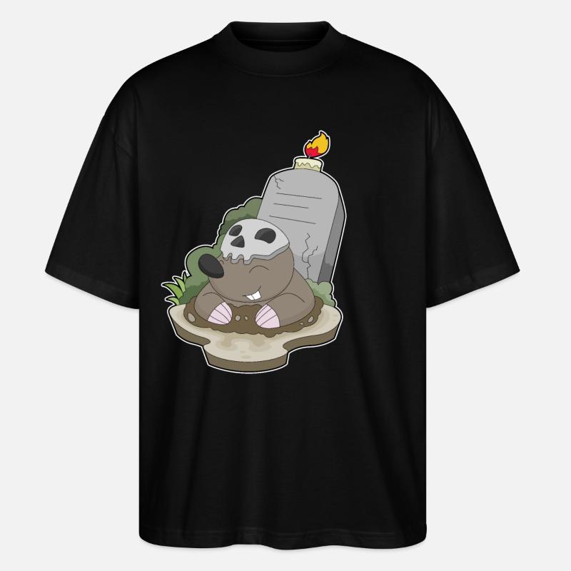 Mole Halloween Headstone Candle - Stanley/Stella Oversized Unisex Organic T-shirt Blaster 2.0 - black
