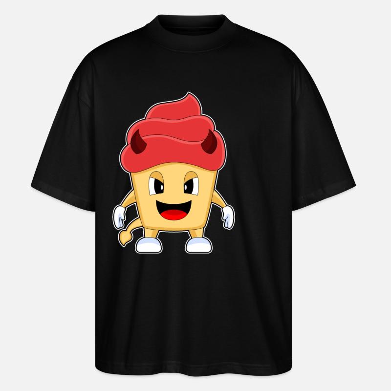 Cupcake Halloween Diable - T-shirt bio Blaster 2.0 coupe oversize Stanley/Stella Unisexe - noir