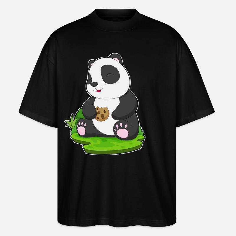 Panda Cookie - Stanley/Stella Oversized Unisex Organic T-shirt Blaster 2.0 - black