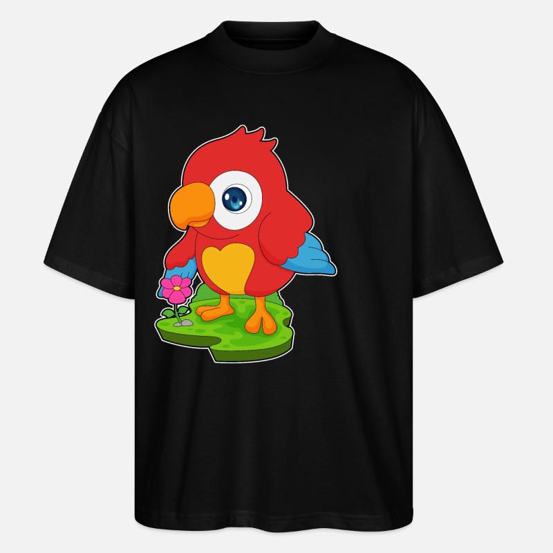 Fleur de perroquet - T-shirt bio Blaster 2.0 coupe oversize Stanley/Stella Unisexe - noir